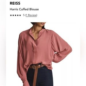 NWT -   Reiss pink cuffed blouse
